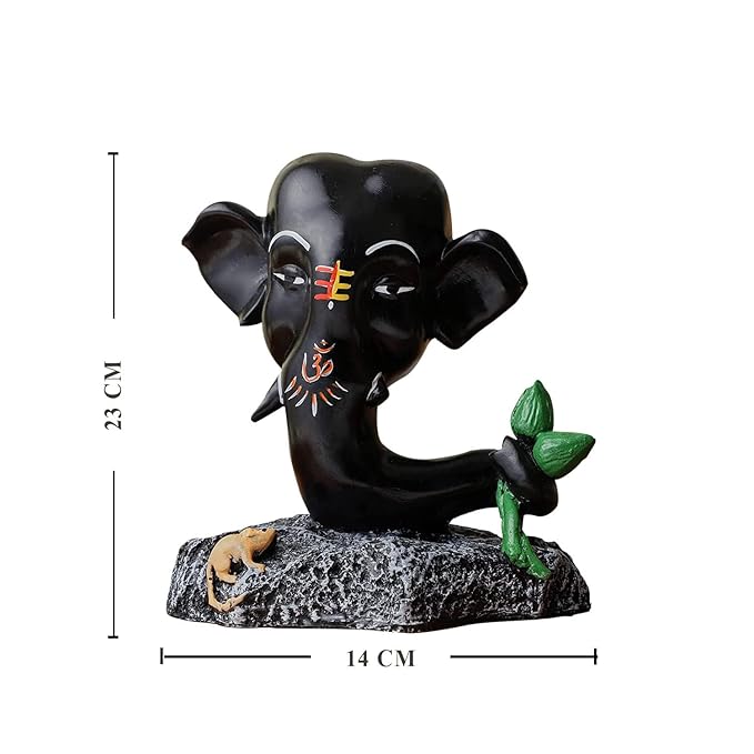 Modern Black Lord Ganesha Idol Statue – Handmade Decorative Resin Sculpture for Home, Office & Spiritual Décor #2