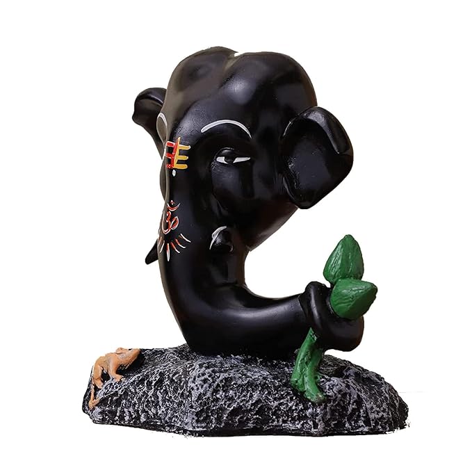 Modern Black Lord Ganesha Idol Statue – Handmade Decorative Resin Sculpture for Home, Office & Spiritual Décor