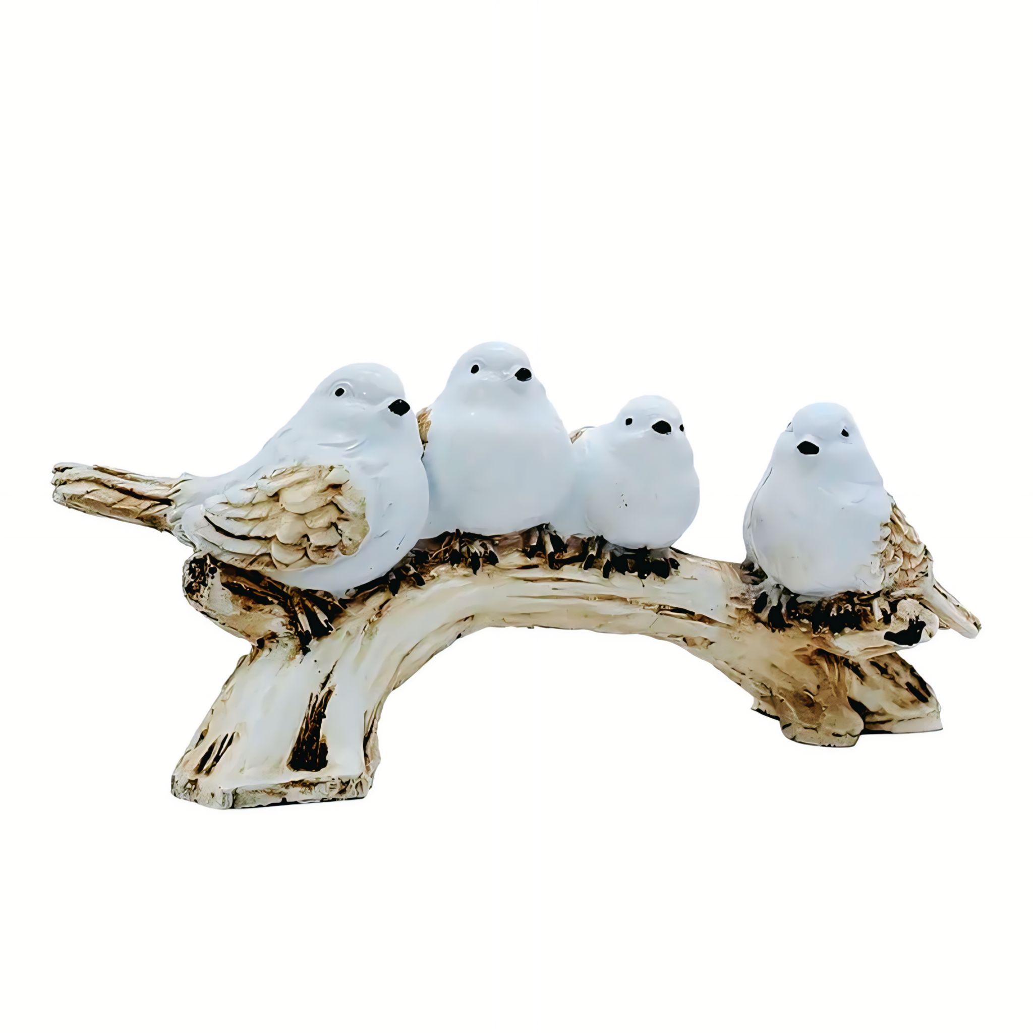 Decorative Birds on Branch Figurine – White Resin Bird Statue for Home Décor, Tabletop & Gift #4
