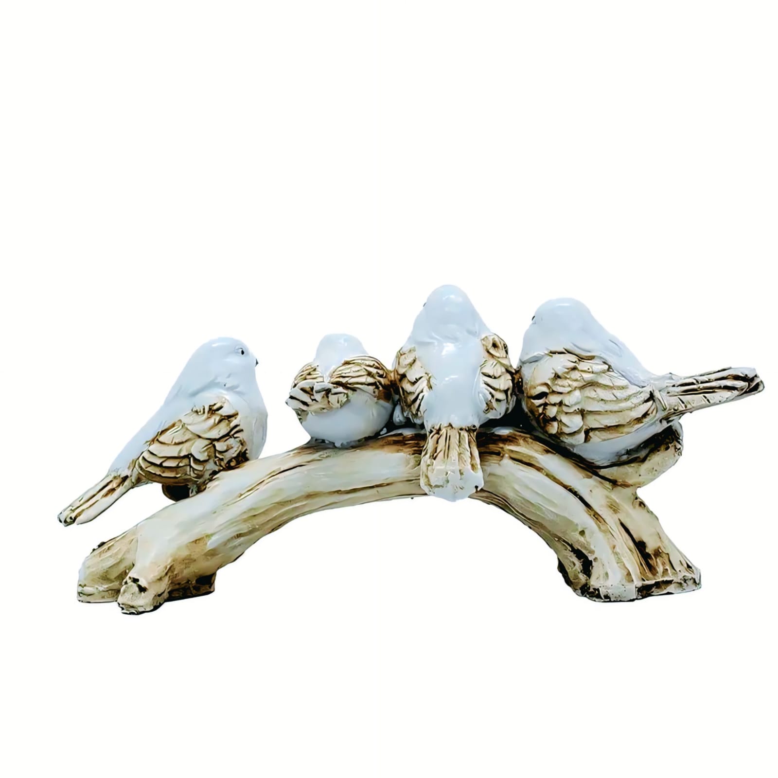 Decorative Birds on Branch Figurine – White Resin Bird Statue for Home Décor, Tabletop & Gift #5