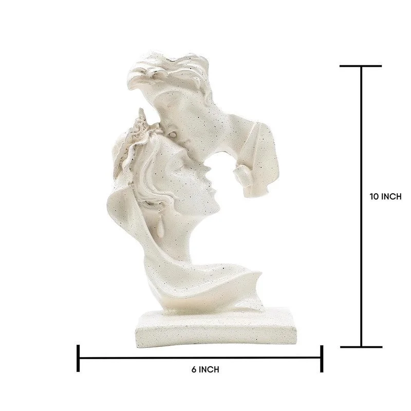 Elegant Beige Romantic Couple Sculpture – Modern Love Figurine for Home Decor & Gift #3