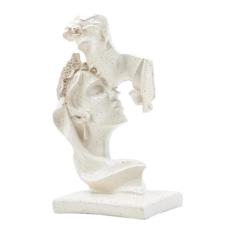 Elegant Beige Romantic Couple Sculpture – Modern Love Figurine for Home Decor & Gift #5