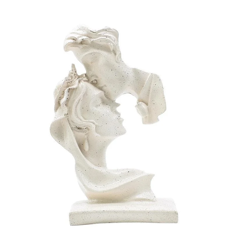 Elegant Beige Romantic Couple Sculpture – Modern Love Figurine for Home Decor & Gift #6