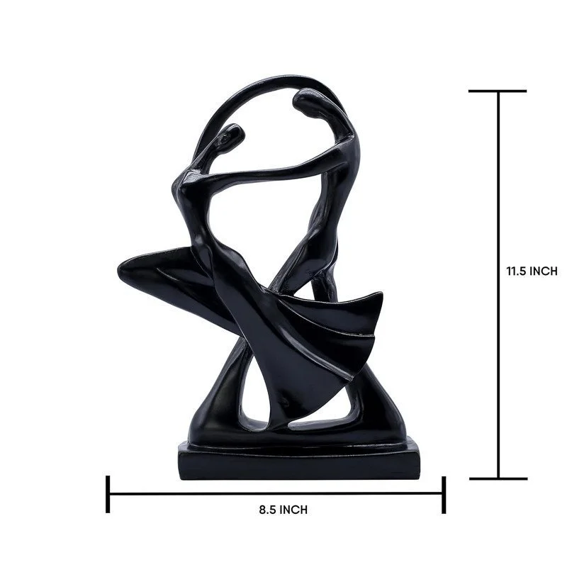 Elegant Abstract Black Resin Couple Dance Statue – Modern Romantic Home Decor #3
