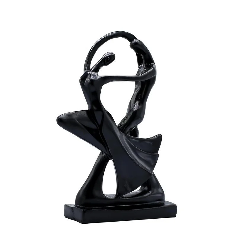 Elegant Abstract Black Resin Couple Dance Statue – Modern Romantic Home Decor #5