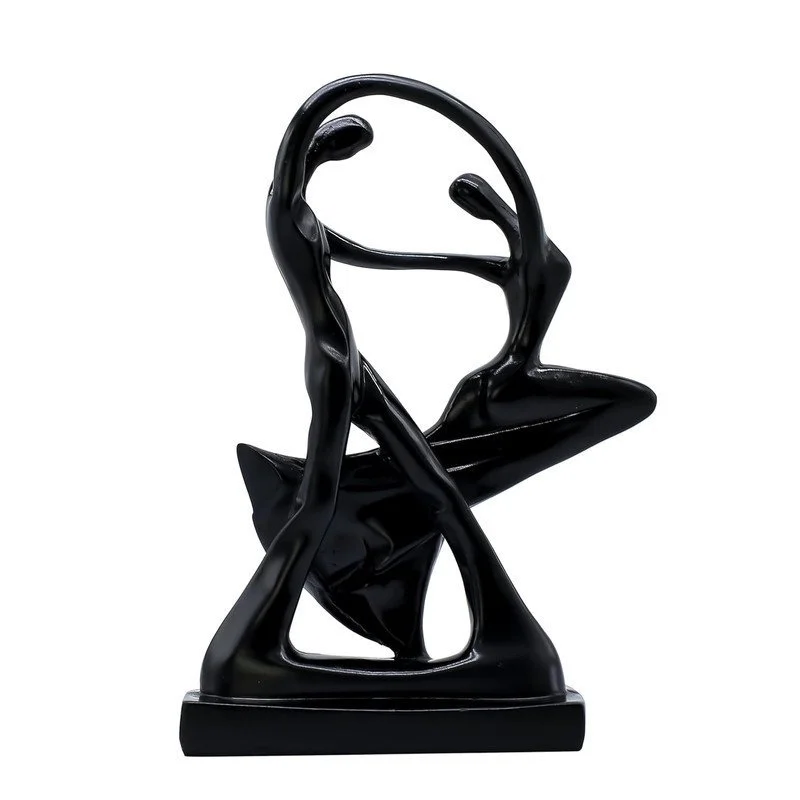 Elegant Abstract Black Resin Couple Dance Statue – Modern Romantic Home Decor #6