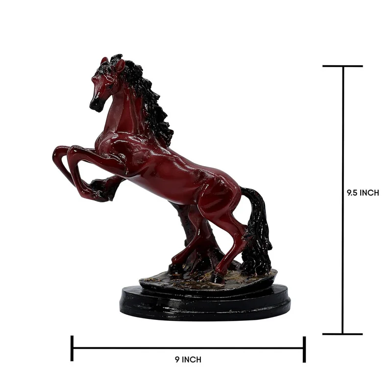 Majestic Red Stallion Statue: Elegant Horse Figurine, Home Decor Accent #3