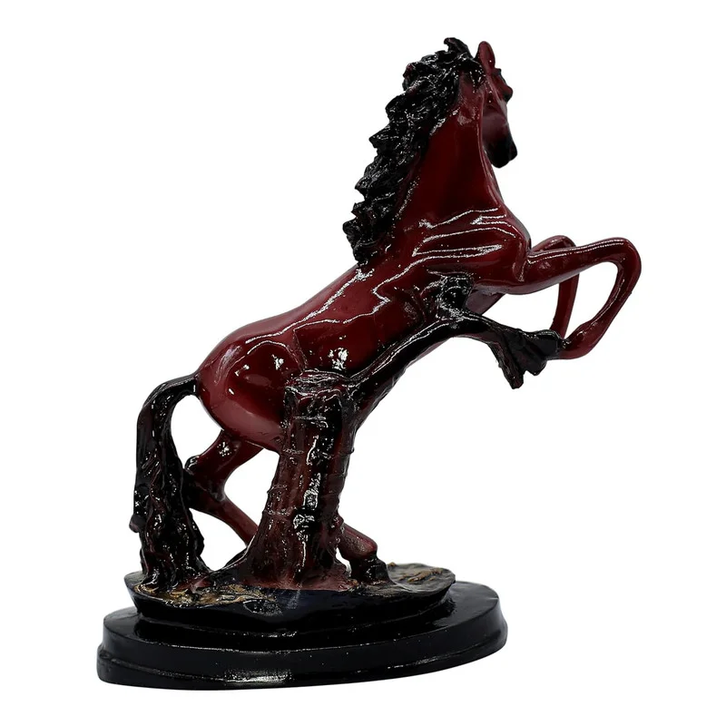 Majestic Red Stallion Statue: Elegant Horse Figurine, Home Decor Accent #4