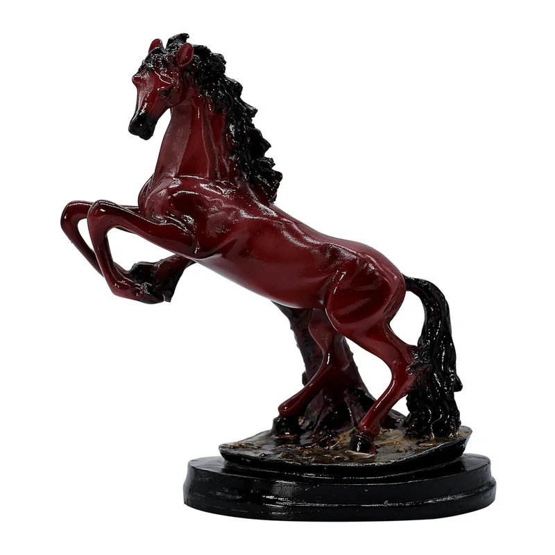 Majestic Red Stallion Statue: Elegant Horse Figurine, Home Decor Accent #5