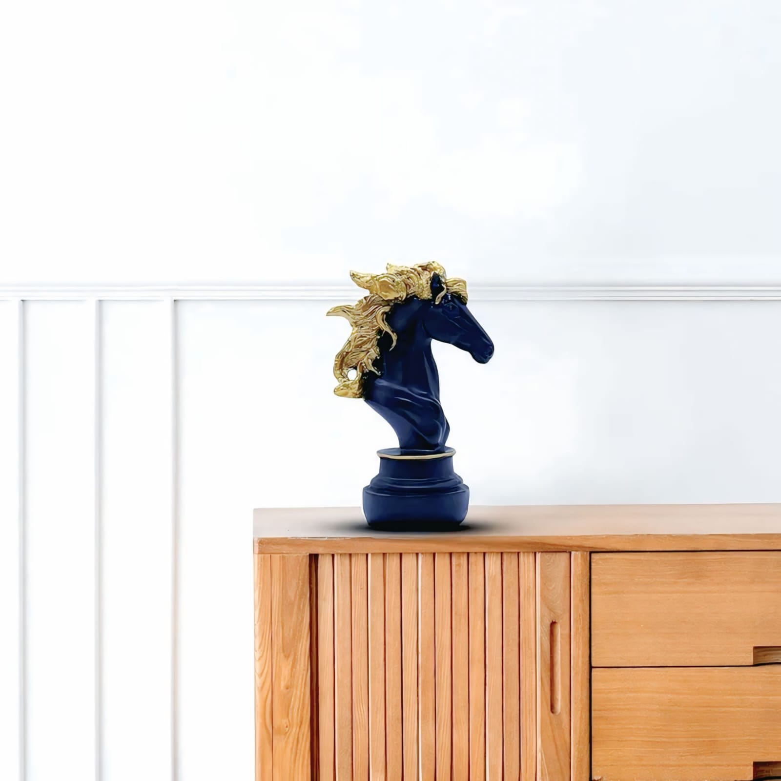 Luxury Black and Gold Horse Head Statue – Elegant Home and Office Decor #2