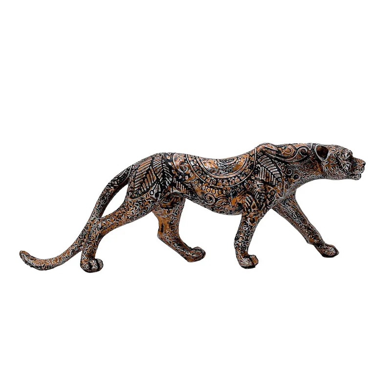 Intricately Carved Leopard Sculpture – Handcrafted resin Jungle Figurine for Elegant Home & Office Decor #4