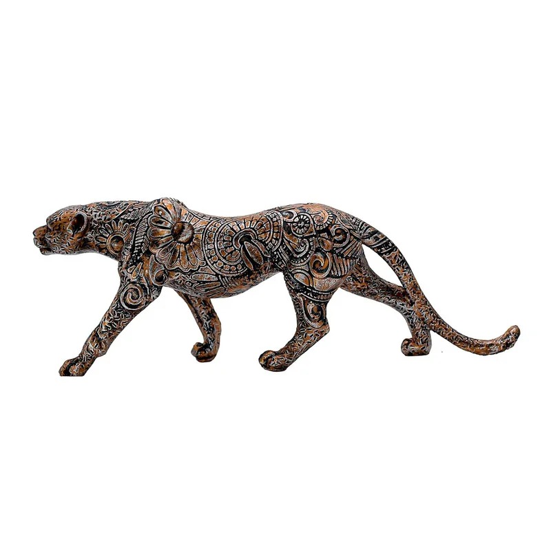 Intricately Carved Leopard Sculpture – Handcrafted resin Jungle Figurine for Elegant Home & Office Decor #5