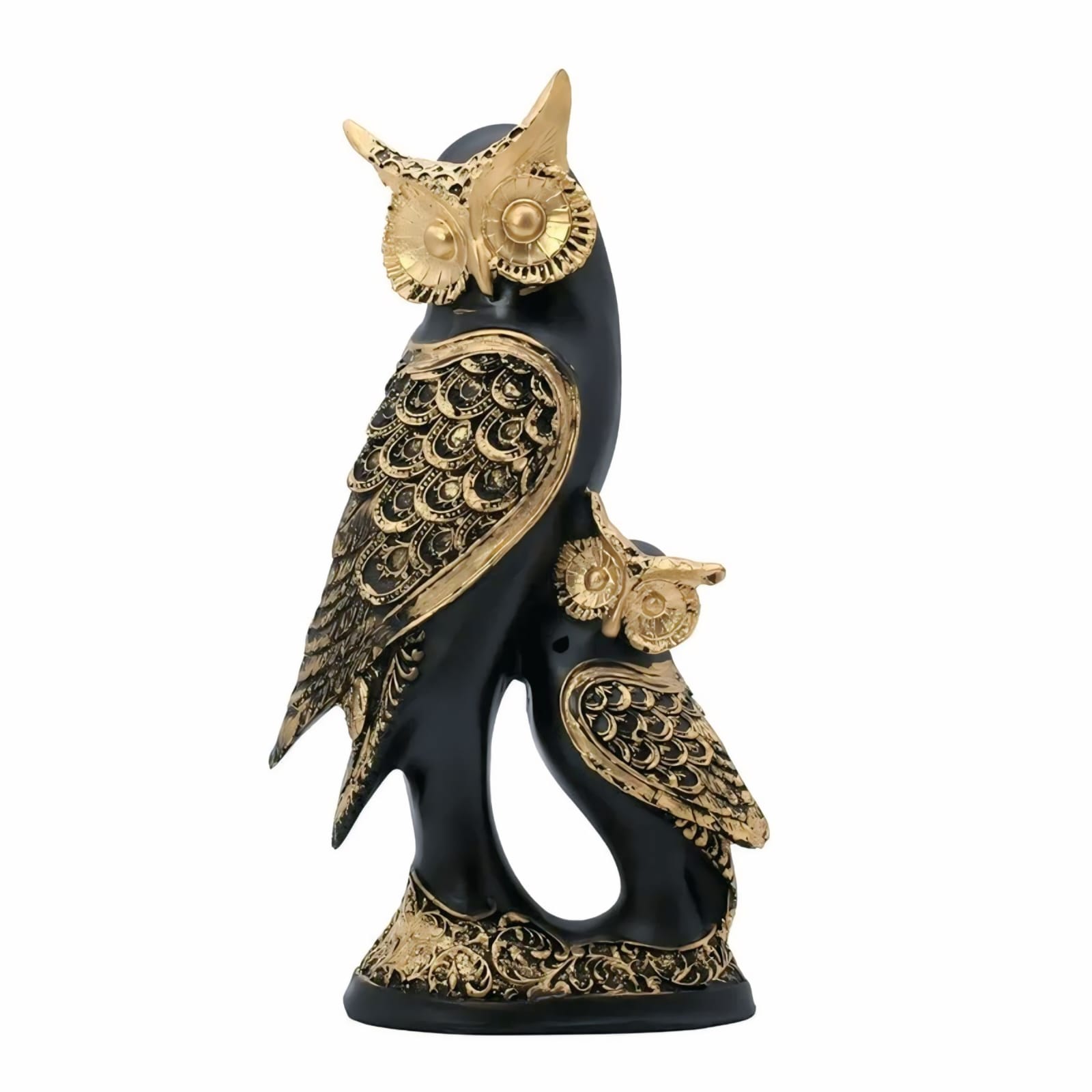 Luxury Black & Gold Owl Statue – Modern Wisdom Figurine for Home and Office Decor #4