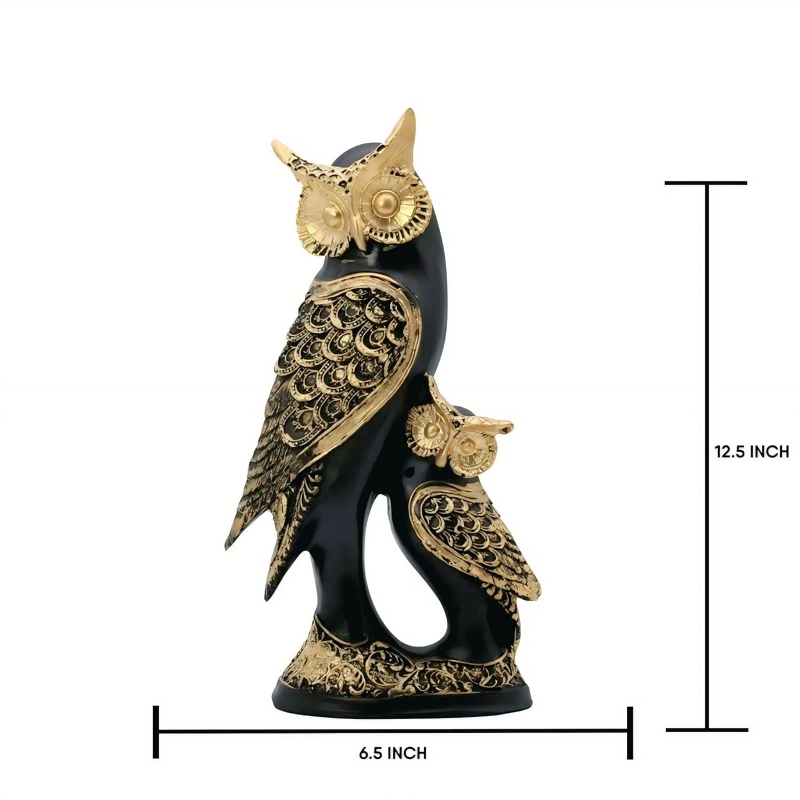 Luxury Black & Gold Owl Statue – Modern Wisdom Figurine for Home and Office Decor #3