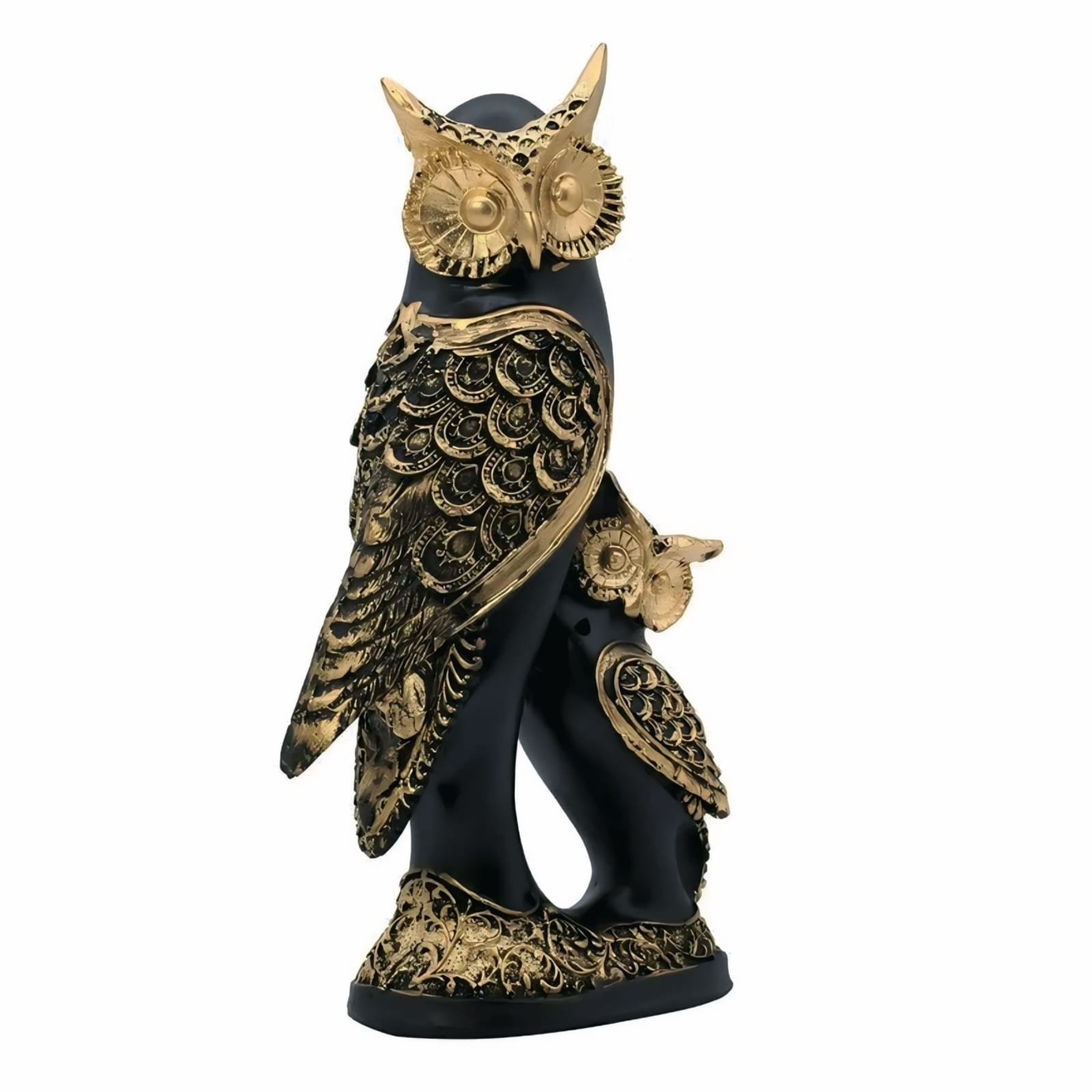 Luxury Black & Gold Owl Statue – Modern Wisdom Figurine for Home and Office Decor #5