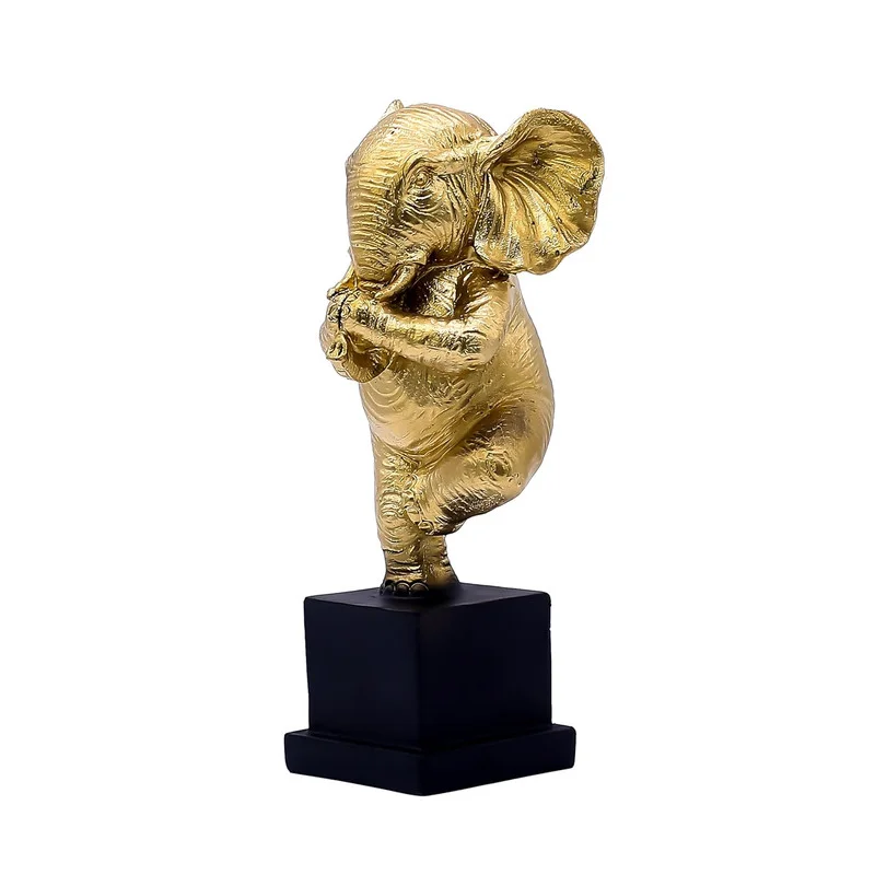 Golden Yoga Elephant Figurine – Meditative Elephant Statue for Home Decor #5