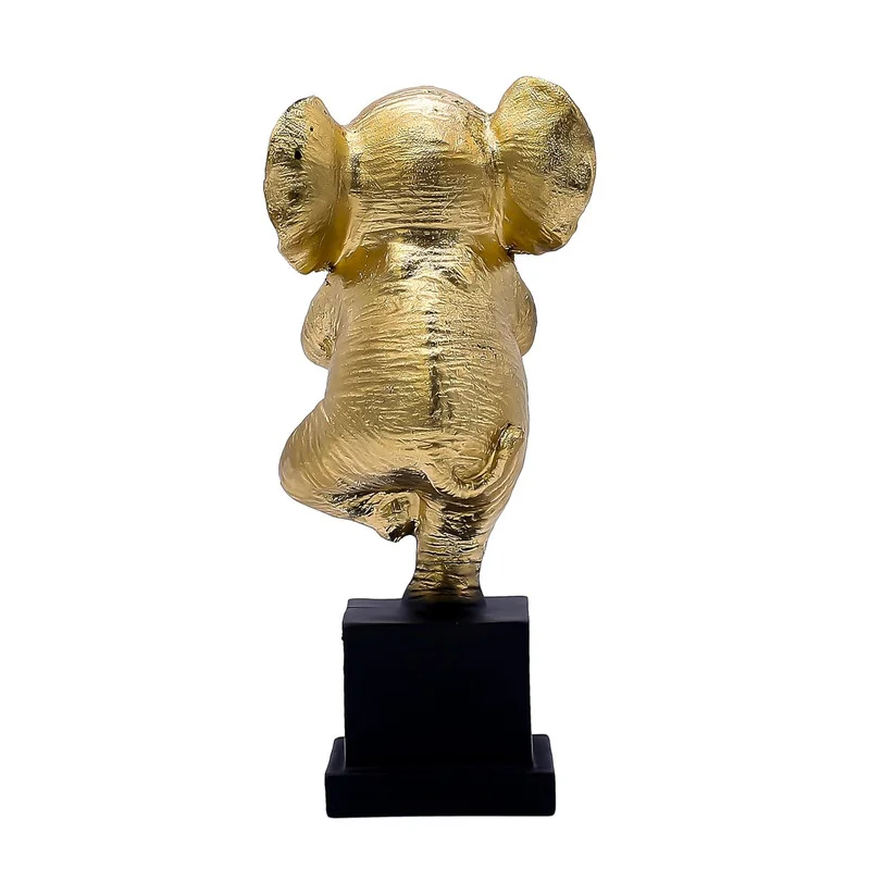 Golden Yoga Elephant Figurine – Meditative Elephant Statue for Home Decor #4