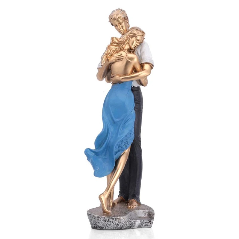 Dancing Couple Sculpture Resin Figurine Hand Painted Latin Dance Statue, Love Home Decor Anniversary #3