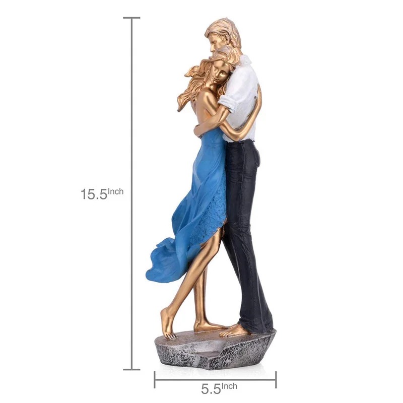 Dancing Couple Sculpture Resin Figurine Hand Painted Latin Dance Statue, Love Home Decor Anniversary #2