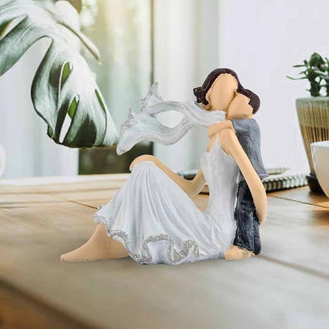 Handcrafted Mother & Child Poly Resin Statue, Valentine's Gift