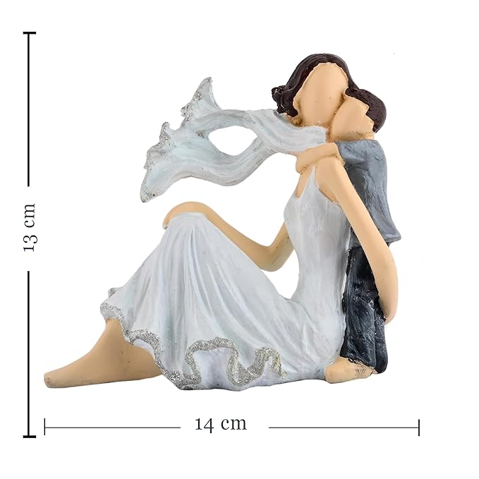Handcrafted Mother & Child Poly Resin Statue, Valentine's Gift #3