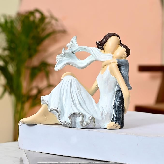 Handcrafted Mother & Child Poly Resin Statue, Valentine's Gift #2