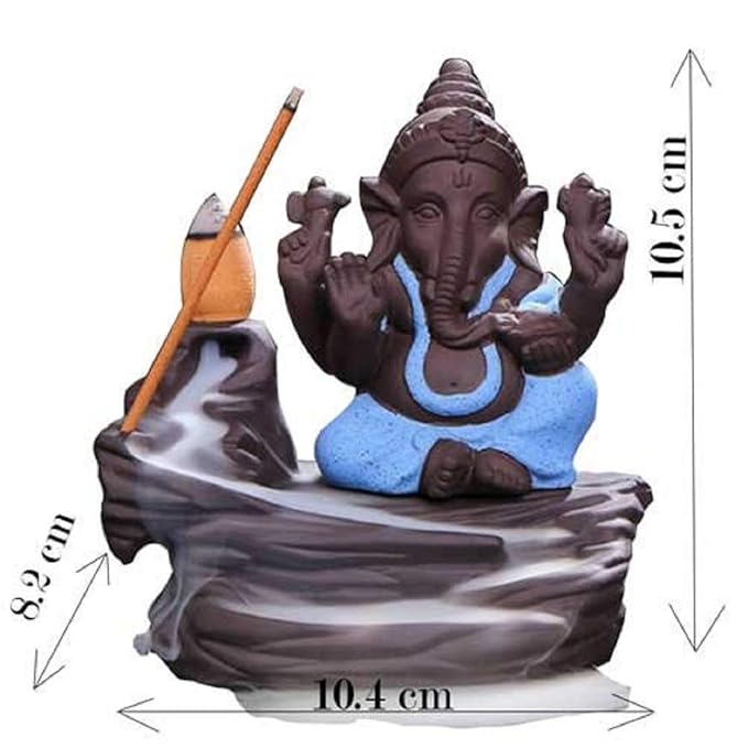 Ganesh Smoke Fountain Backflow Waterfall Cone Incense Holder Showpiece Statue with #2